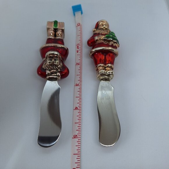 Set of 2 Towle Silversmiths Santa Clause Stainless Steel Christmas Spreaders‎ - Picture 4 of 4